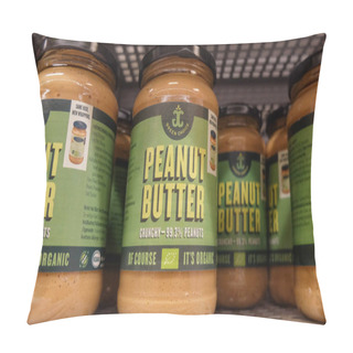 Personality  Peanut Butter Jar In A Grocery Store Pillow Covers