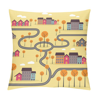 Personality  Cartoon City Pillow Covers