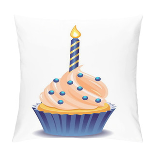Personality  Vector Cupcake With Burning Candle Pillow Covers