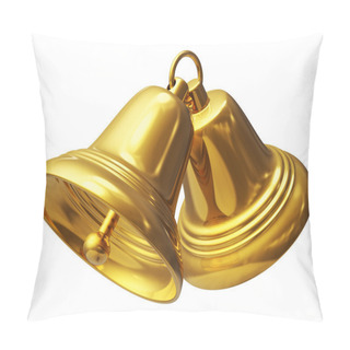 Personality  Golden Christmas Bells Pillow Covers