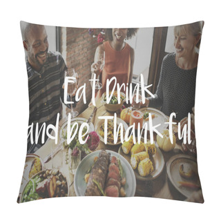 Personality  People Eating At Served Table Pillow Covers