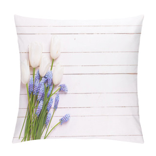 Personality  Spring Flowers On Wooden Background Pillow Covers