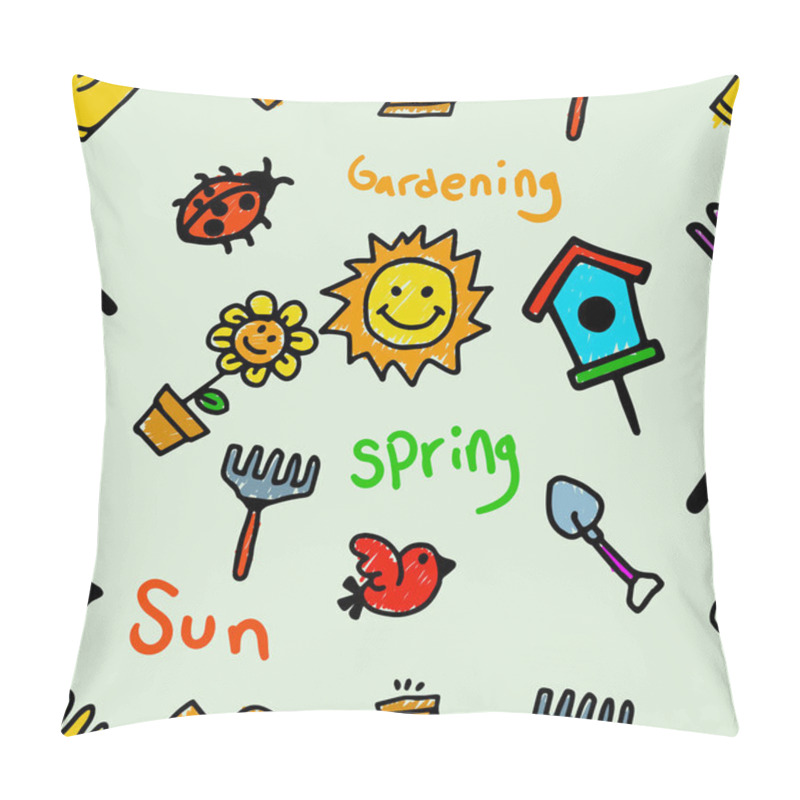Personality  Vector seamless pattern of gardening theme pillow covers