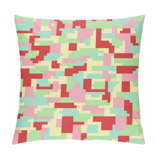 Personality  Pixelated Vintage Style Camo Seamless Background. Vector Illustration. Colorful Pixel Pattern. Pillow Covers