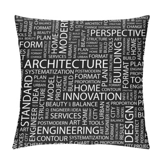 Personality  ARCHITECTURE. Vector Letter Collection. Wordcloud Illustration. Pillow Covers