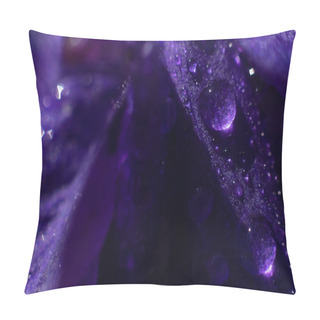 Personality  Floral Purple Background. Macro Fragile Petals With Water Drop. Pillow Covers