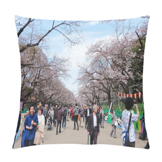 Personality  Ueno Park During The Cherry Blossom Season Pillow Covers