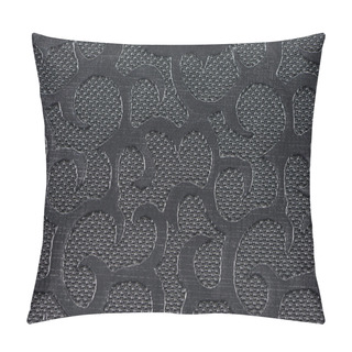Personality  Black Synthetic Leather With Embossed Texture Pillow Covers