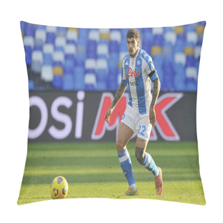 Personality  Giovanni Di Lorenzo Player Of Napoli, During The Match Of The Italian Football League Between Napoli Vs Sampdoria Final Result 2-1, Match Played At The Diego Armando Maradona Stadium In Naples. Italy, December 13, 2020.  Pillow Covers