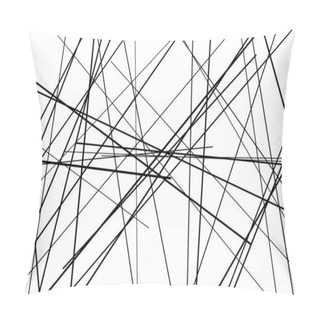 Personality  Abstract Geometric Art With Random, Chaotic Lines. Straight Crossing, Intersecting Lines Texture, Stripes Pattern Pillow Covers