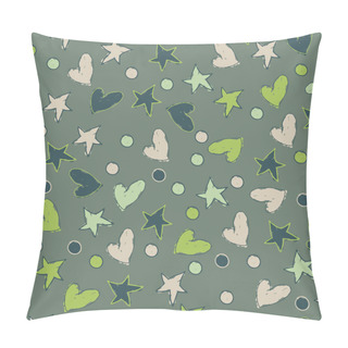 Personality  Seamless Background: Star, Sheep And Hearts Pillow Covers