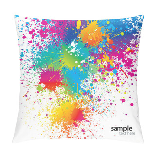 Personality Background With Colorful Spots And Sprays On A White. Vector Ill Pillow Covers
