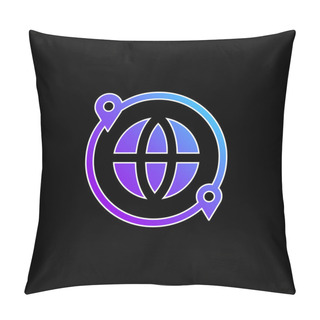 Personality  Around The World Blue Gradient Vector Icon Pillow Covers