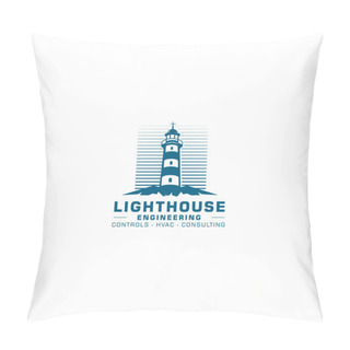 Personality  Square Lighthouse With Line Background Pillow Covers