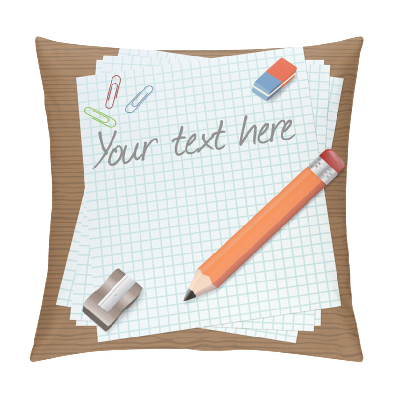 Personality  Paper and pencil,vector eps10 illustration pillow covers