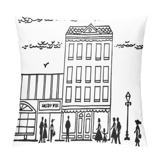 Personality  Downtown Street Scene Pillow Covers