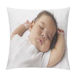 Personality  Closeup Of Sleeping Baby. Pillow Covers