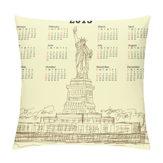 Personality  Statue Of Liberty Vintage 2013 Calendar Pillow Covers