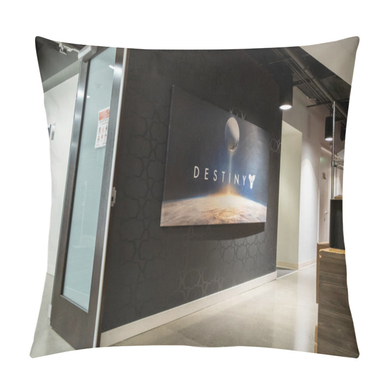 Personality  Bellevue, WA USA - Circa March 2022: Angled View Of The Interior Of The Bungie Offices In The Downtown Area. Pillow Covers