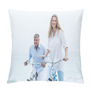 Personality  Happy Couple Cycling Together Pillow Covers