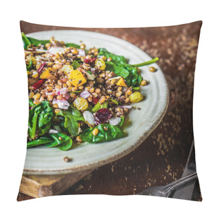 Personality  Healthy Salad With Spinach,quinoa And Roasted Vegetables Pillow Covers