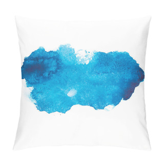 Personality  Blue Colorful Abstract Hand Draw Watercolour Aquarelle Art Paint Splatter Stain On White Background Vector Illustration Pillow Covers