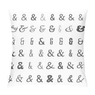 Personality  Vector Icon Set Of Black Ampersands Pillow Covers