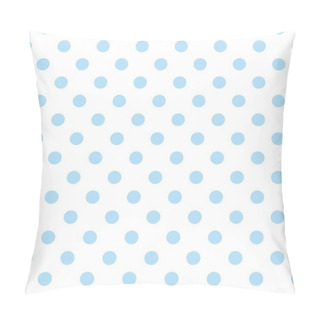 Personality  Seamless Vector Pattern With Sweet Pastel Blue Polka Dots On White Background. Pillow Covers