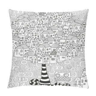 Personality  Black And White Abstract Fantasy Picture. Pillow Covers