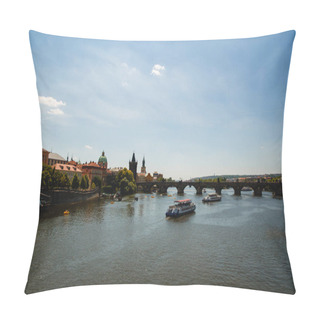 Personality  River With Boats Pillow Covers