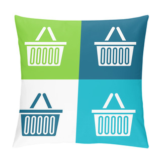 Personality  Basket Flat Four Color Minimal Icon Set Pillow Covers