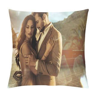 Personality  Portrait Of A Young, Elegant Couple Pillow Covers