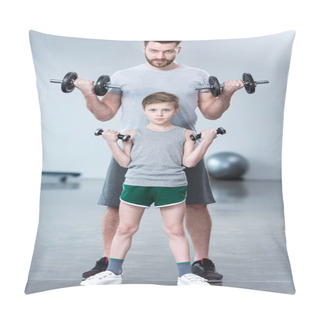 Personality  Boy Training With Coach Pillow Covers