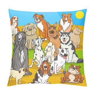 Personality  Pedigree Dogs Cartoon Characters Group Pillow Covers