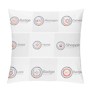 Personality  Thin Line Neat Design Logo Collection Pillow Covers
