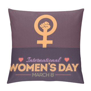 Personality  Flat Vector Women's Day Flyer Poster - Activity, Events, Celebration, Announcement Design Pillow Covers