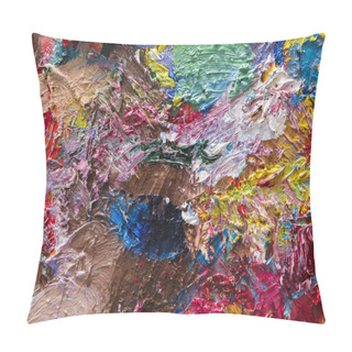 Personality  Palette With Colorful Mixed Oil-paints Texture Pillow Covers