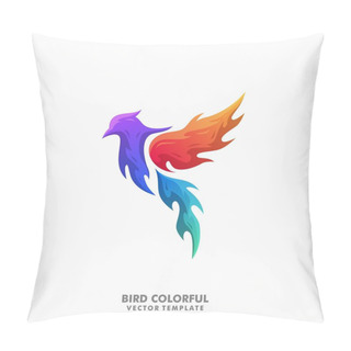 Personality  Bird Colorful Concept Illustration Vector Template Pillow Covers