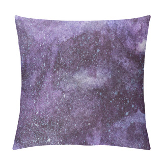 Personality  Full Frame Image Of Universe Painting With Purple Watercolor Paint As Space Pillow Covers