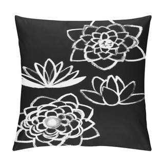 Personality  Dry Brush  Lotus Set Pillow Covers