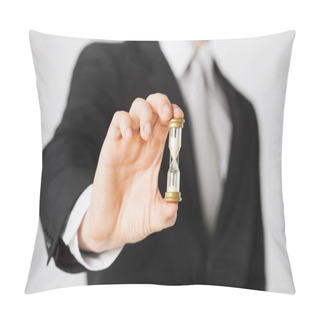 Personality  Man Hand Holding Hourglass Pillow Covers