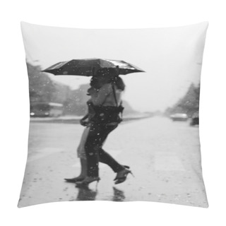 Personality  Two Women Walking Under The Rain Pillow Covers