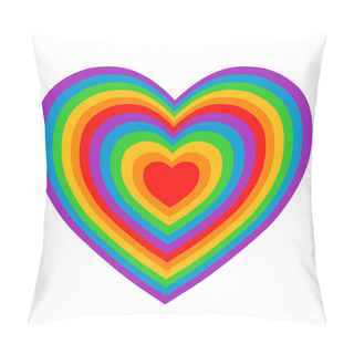 Personality  Rainbow Heart, LGBT Community Pride Concept. Vector Illustration Isolated On White. Pillow Covers