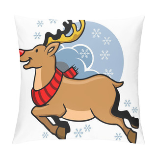 Personality  Flying Rudolph Red Nosed Pillow Covers