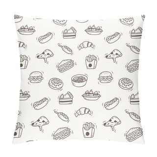 Personality  Various Food Doodle Seamless Background Pillow Covers