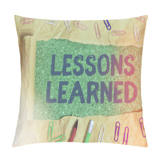 Personality  Word Writing Text Lessons Learned. Business Concept For Experiences Garnered From Understanding The Activity. Pillow Covers