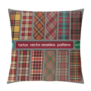 Personality  Set In Red Tartan Seamless Pattern Background Pillow Covers