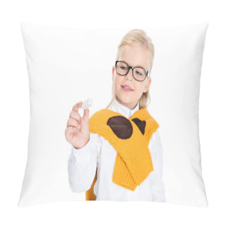 Personality  Kid Holding Chalk Pillow Covers