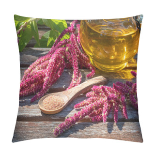 Personality  Amaranthus Caudatus Seeds With Amaranth Flowers And Oil Pillow Covers