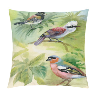 Personality  Exotic Birds On Branches Pillow Covers